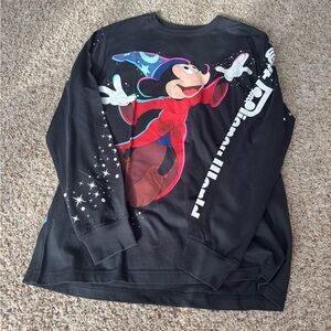 Disney Adult Black Mickey Mouse Long Sleeve Shirt